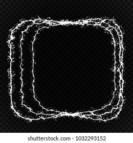 Glow light effect. Circular lens flare. Abstract rotational lines. Power energy neon lights cosmic abstract frame. Magic round frame. Swirl trail.