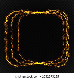 Glow light effect. Circular lens flare. Abstract rotational lines. Power energy neon lights cosmic abstract frame. Magic round frame. Swirl trail.