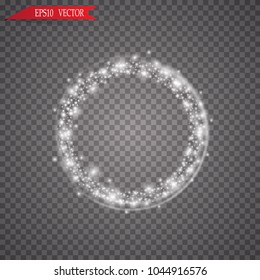 Glow light effect. Circular lens flare. Abstract rotational lines. Power energy neon lights cosmic abstract frame. Magic round frame. Swirl trail.