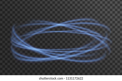 Glow light effect. Circular lens flare. Abstract rotational lines. Power energy neon lights cosmic abstract frame. Magic round frame. Swirl trail.