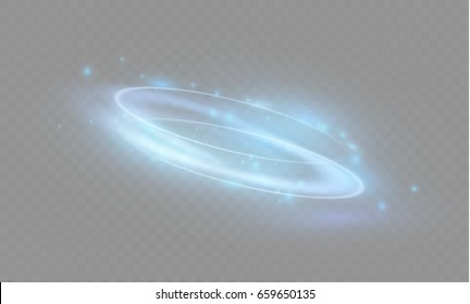 Glow light effect. Circular lens flare. Abstract rotational lines. Power energy neon lights cosmic abstract frame. Magic round frame. Swirl trail. 