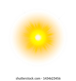 Glow light effect, explosion, glitter, spark, sun flash. Vector illustration.