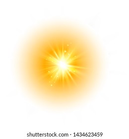 Glow light effect, explosion, glitter, spark, sun flash. Vector illustration.