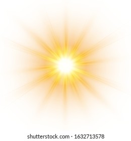 Glow light effect, explosion, glitter, spark, sun flash. Vector illustration.