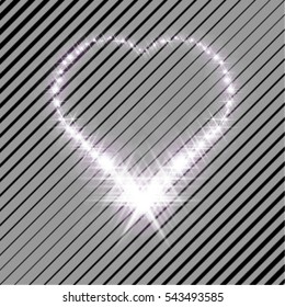Glow light effect isolated on transparent background for Valentines day decoration . Overlay love Heart design element formed from glittering shiny sparkles . Vector 