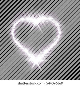 Glow light effect isolated on transparent background for Valentines day decoration . Overlay love Heart design element formed from glittering shiny sparkles . Vector 