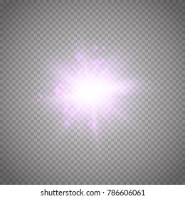 Glow light effect isolated on transparent background. Star burst with sparkles. Vector illustration.