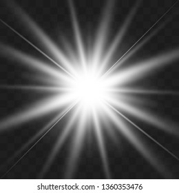 Glow light effect. Lens Flare, explosion stars.