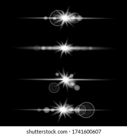 Glow light effect, lens flare, explosion Abstract special effect element design.