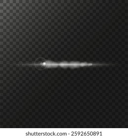 glow light effect. luminous element. a large star with a glow effect, iridescent sparks highlighted on a black background. vector transparent sunlight, lens flash effect or sun rays or spotlight flash