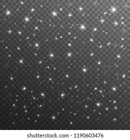 Glow light effect on transparent background. Vector illustration.