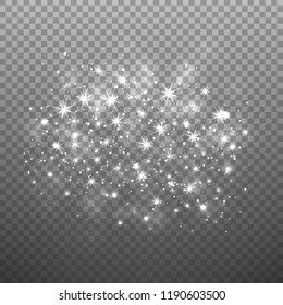 Glow light effect on transparent background. Vector illustration.