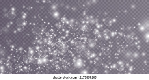 Luz de polvo blanca png. Fondo del efecto de las luces de bokeh. Fondo navideño de polvo brillante Navidad brillo de luz cosecha de confeti y chispa textura superpuesta para tu diseño.