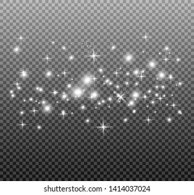 Glow light effect shine. Sparks and stars shine with special light. Dust white vector