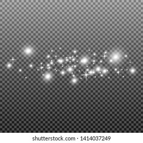 Glow light effect shine. Sparks and stars shine with special light. Dust white vector
