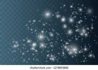 Glow light effect.  Sparkle dust. Christmas flash. Vector illustration.  