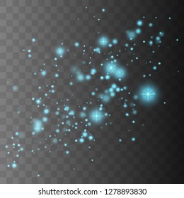 Glow light effect.  Sparkle dust. Christmas flash. Vector illustration.  
