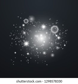 Glow light effect. Sparkle dust. Christmas flash. Vector illustration.