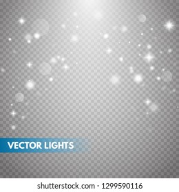 Glow light effect. Sparkle dust. Christmas flash. Vector illustration.
