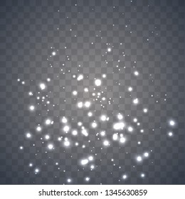 Glow light effect. Sparkle dust. Christmas flash. Vector illustration.
