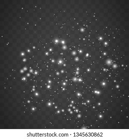 Glow light effect. Sparkle dust. Christmas flash. Vector illustration.