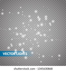 Glow light effect. Sparkle dust. Christmas flash. Vector illustration.