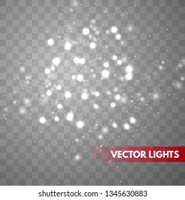 Glow light effect. Sparkle dust. Christmas flash. Vector illustration.
