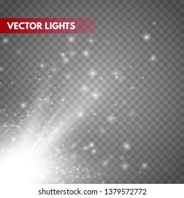 Glow light effect. Sparkle dust. Christmas flash. Vector illustration.EPS10