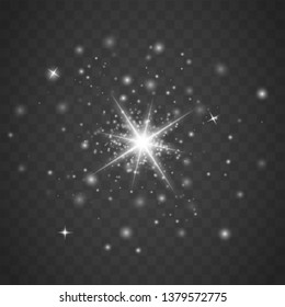 Glow light effect. Sparkle dust. Christmas flash. Vector illustration.EPS10