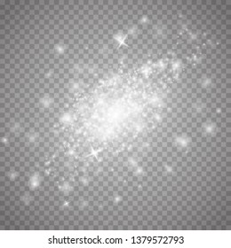 Glow light effect. Sparkle dust. Christmas flash. Vector illustration.EPS10