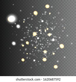 Glow light effect. Sparkle dust. Christmas flash. Vector illustration.
