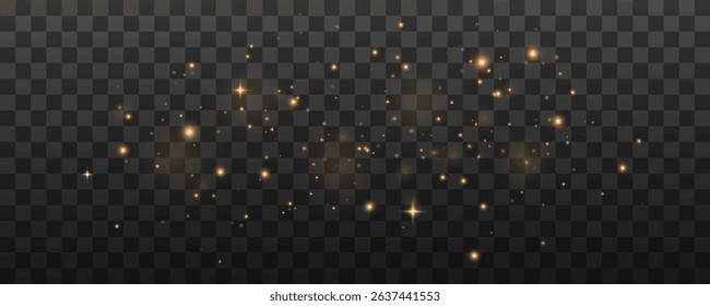 Glow light effect. Sparkling light or sparkling dust png. Vector illustration. Christmas flash, dust.