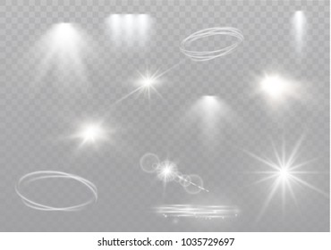 Glow light effect. Star burst with sparkles. sunlight.