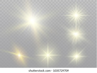 Glow light effect. Star burst with sparkles. sunlight.