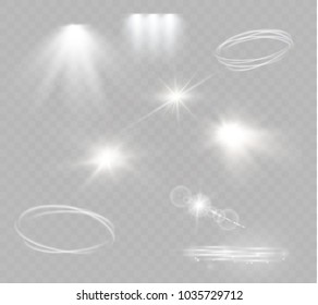 Glow light effect. Star burst with sparkles. sunlight.