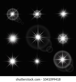 Glow light effect. Star burst with sparkles.Sun