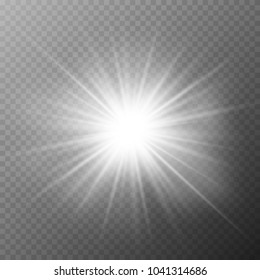 Efecto luminoso. Estrella estalló de chispas. Ilustración vectorial.