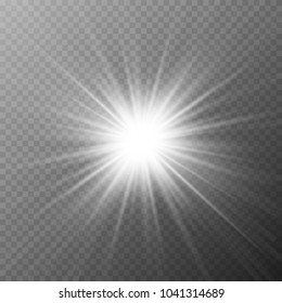 Glow light effect. Star burst with sparkles. Vector illustration.