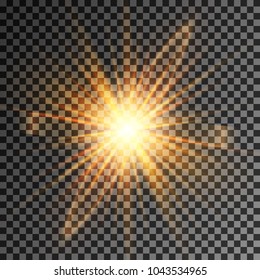 Glow light effect. Star burst with sparkles. Vector illustration.