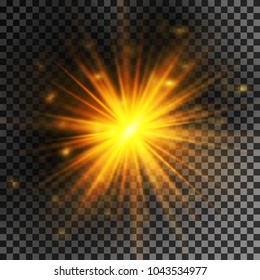 Glow light effect. Star burst with sparkles. Vector illustration.
