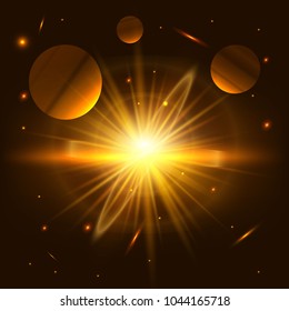 Glow light effect. Star burst with sparkles. Vector illustration.