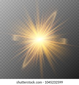 Glow light effect. Star burst with sparkles. Vector illustration.