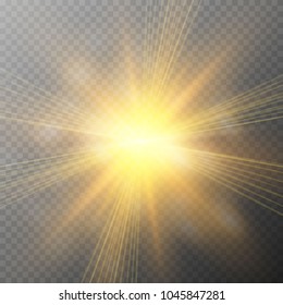 Glow light effect. Star burst with sparkles. Vector illustration.