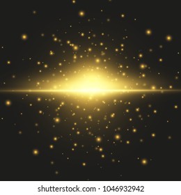 Glow light effect. Star burst with sparkles.Sun.