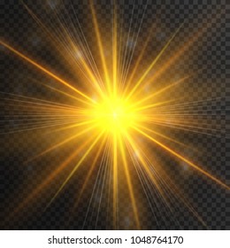 Glow light effect. Star burst with sparkles. Vector illustration.