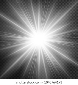 Glow light effect. Star burst with sparkles. Vector illustration.