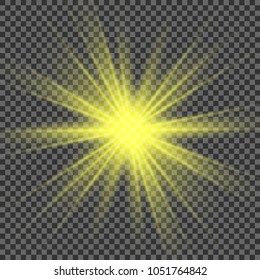 Glow light effect. Star burst with sparkles.Sun.
