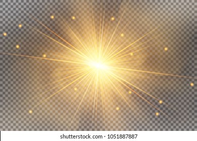 Glow light effect. Star burst with sparkles. Sun. Vector illustration.