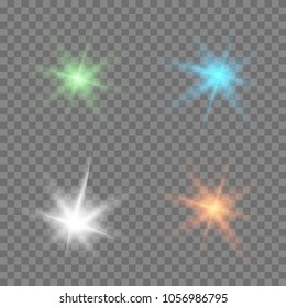 Glow light effect. Star burst with sparkles. Vector