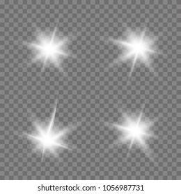 Glow light effect. Star burst with sparkles. Vector